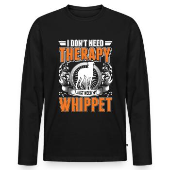 Whipet Dog Therapy Greyhound - T-shirt manches longues Premium bio Homme - noir - Devant - Nico (187cm)