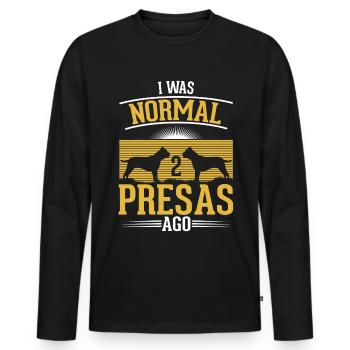 Presa Canario Cadeau Dogue Canario - T-shirt manches longues Premium bio Homme - noir - Devant - Nico (187cm)