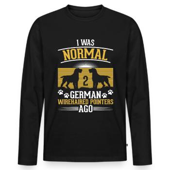 Propriétaire allemand à poil dur cadeau - T-shirt manches longues Premium bio Homme - noir - Devant - Nico (187cm)