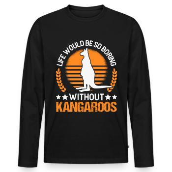 Australian Kangaroo Australia Kangaroo - Men's Premium Organic Long Sleeve Shirt - black - Front - Nico (187cm)