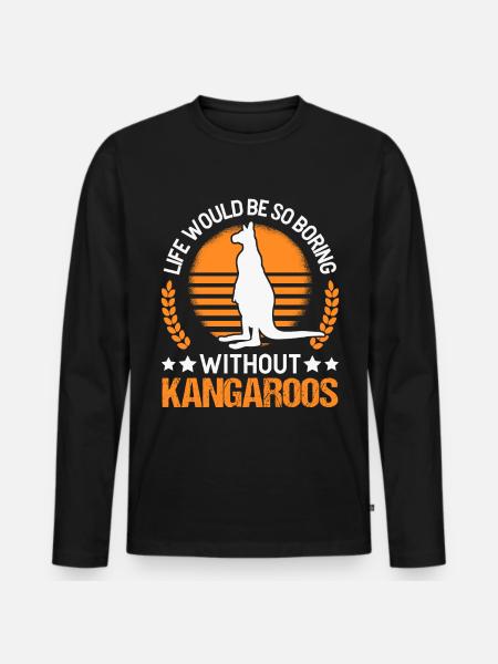 Australisches Känguru Australien Kangaroo - Männer Premium Bio Langarmshirt - Schwarz