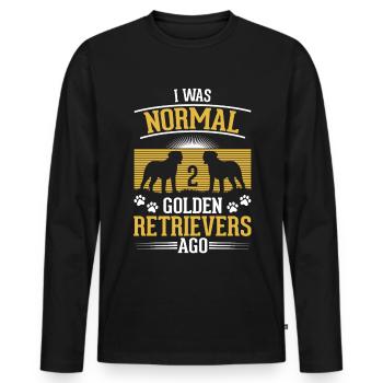 Golden Retriever Owner Gift - Men's Premium Organic Long Sleeve Shirt - black - Front - Nico (187cm)