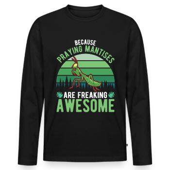Praying Mantis Mantis Mantis - Men's Premium Organic Long Sleeve Shirt - black - Front - Nico (187cm)