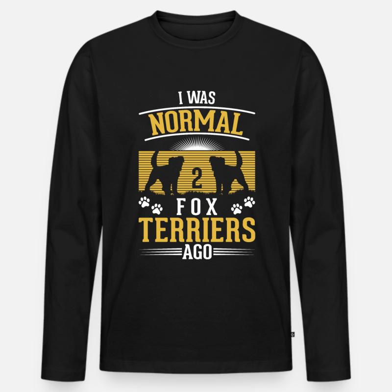 Foxterrier Drahthaar Geschenk - Männer Premium Bio Langarmshirt - Schwarz