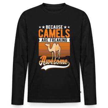 Because Camels are freaking awesome camel - Men's Premium Organic Long Sleeve Shirt - black - Front - Nico (187cm)