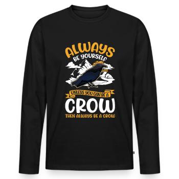 Crow, Raven, Crow, Crow Husbandry, Crow Breeder - Men's Premium Organic Long Sleeve Shirt - black - Front - Nico (187cm)