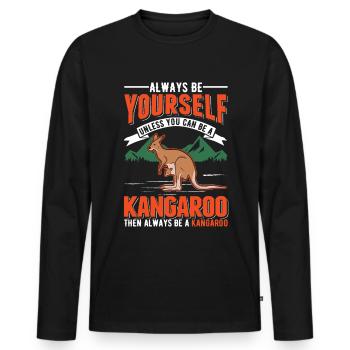 Always be yourself Kangaroo Australia Kangaroo - Men's Premium Organic Long Sleeve Shirt - black - Front - Nico (187cm)