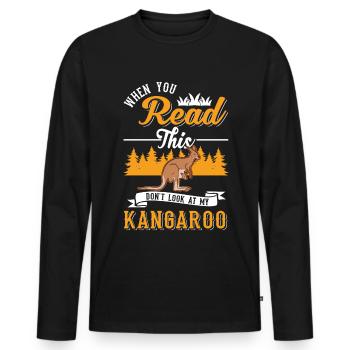 Australisches Känguru Australien Kangaroo - Männer Premium Bio Langarmshirt - Schwarz - Vorne - Nico (187cm)