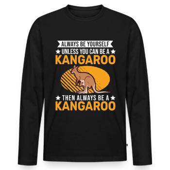 Always be yourself Kangaroo Australia Kangaroo - Men's Premium Organic Long Sleeve Shirt - black - Front - Nico (187cm)