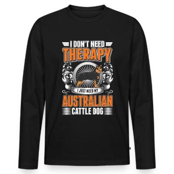 Australian Cattle Dog Therapy - Men's Premium Organic Long Sleeve Shirt - black - Front - Nico (187cm)