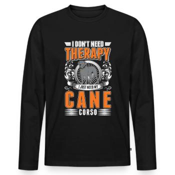 Cane Corso Therapy - Men's Premium Organic Long Sleeve Shirt - black - Front - Nico (187cm)