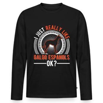 J’aime bien Galgo Españols - T-shirt manches longues Premium bio Homme - noir - Devant - Nico (187cm)