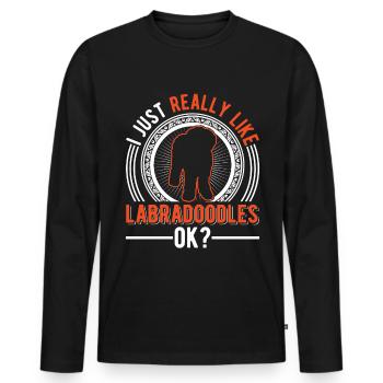 J’aime bien les Labradoodles - T-shirt manches longues Premium bio Homme - noir - Devant - Nico (187cm)