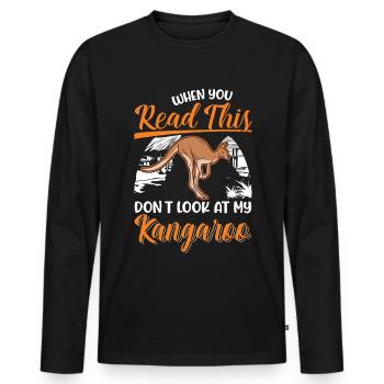 Australisches Känguru Australien Kangaroo - Männer Premium Bio Langarmshirt - Schwarz - Vorne - Nico (187cm)