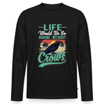 Crow, Raven, Crow, Crow Husbandry, Crow Breeder - Men's Premium Organic Long Sleeve Shirt - black - Front - Nico (187cm)