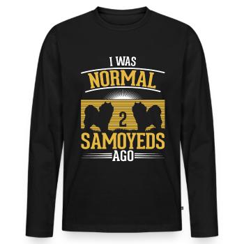 Samoyed Sled Dog Samoyed - Men's Premium Organic Long Sleeve Shirt - black - Front - Nico (187cm)