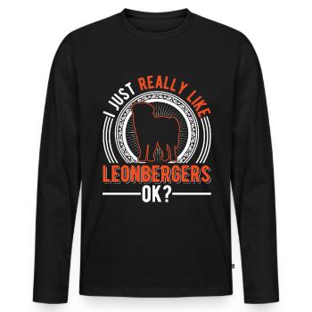 J’aime bien Leonberg - T-shirt manches longues Premium bio Homme - noir - Devant - Nico (187cm)
