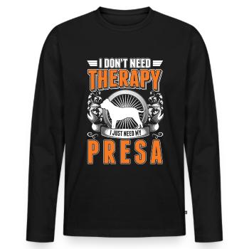 Presa Canario Therapy Dogo Canario - Men's Premium Organic Long Sleeve Shirt - black - Front - Nico (187cm)