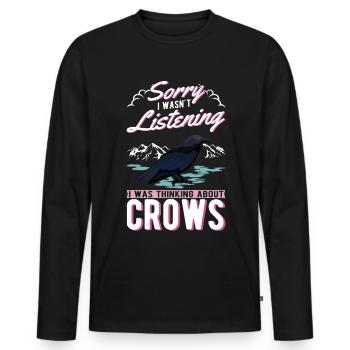 Crow, Raven, Crow, Crow Husbandry, Crow Breeder - Men's Premium Organic Long Sleeve Shirt - black - Front - Nico (187cm)