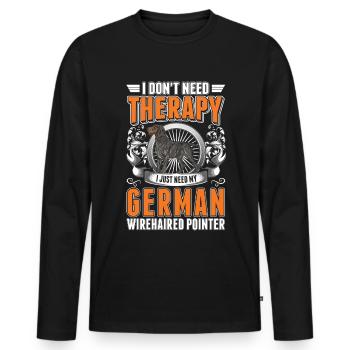 Thérapie allemande à poil dur - T-shirt manches longues Premium bio Homme - noir - Devant - Nico (187cm)