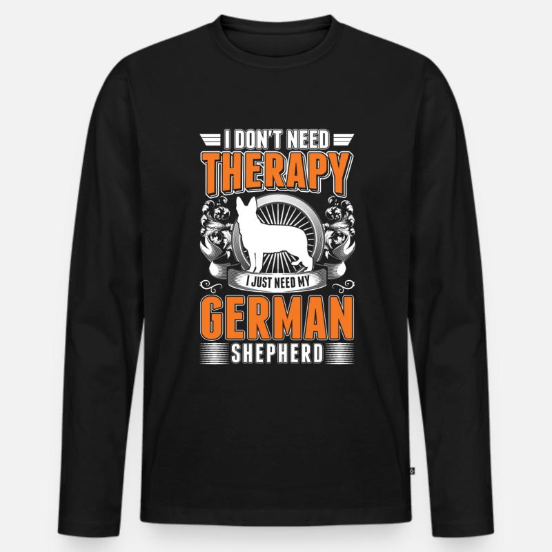 German Shepherd Therapy - Men's Premium Organic Long Sleeve Shirt - black