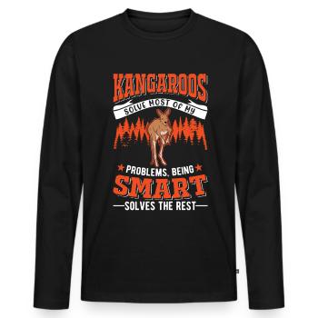 Kangaroo Australia Kangaroo - Men's Premium Organic Long Sleeve Shirt - black - Front - Nico (187cm)