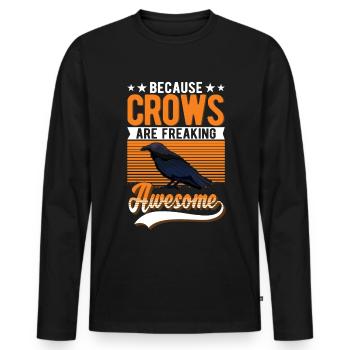 Because Crows are freaking awesome Krähe - Männer Premium Bio Langarmshirt - Schwarz - Vorne - Nico (187cm)