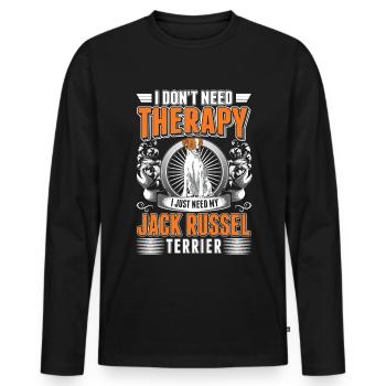Jack Russell Terrier Therapy - Men's Premium Organic Long Sleeve Shirt - black - Front - Nico (187cm)