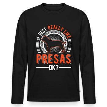 Presa Canario Gift Dogo Canario - Men's Premium Organic Long Sleeve Shirt - black - Front - Nico (187cm)