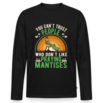 Praying Mantis Gift Mantis Mantis - Men's Premium Organic Long Sleeve Shirt - black - Front - Nico (187cm)