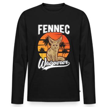 Fennec Whisperer Fennec Desert Fox - Men's Premium Organic Long Sleeve Shirt - black - Front - Nico (187cm)
