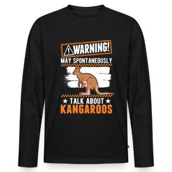Kangaroo Australia Australian Kangaroo - Men's Premium Organic Long Sleeve Shirt - black - Front - Nico (187cm)