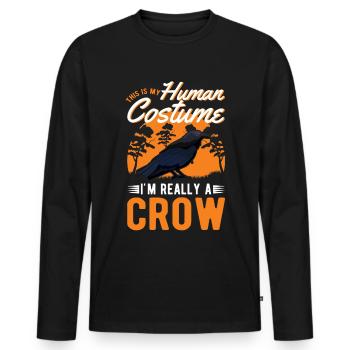 Déguisement Corbeau Corbeau Halloween - T-shirt manches longues Premium bio Homme - noir - Devant - Nico (187cm)