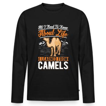 Camel Lover Egypt - Men's Premium Organic Long Sleeve Shirt - black - Front - Nico (187cm)