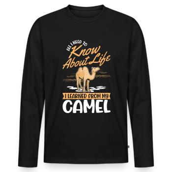 Camel Lover Egypt - Men's Premium Organic Long Sleeve Shirt - black - Front - Nico (187cm)