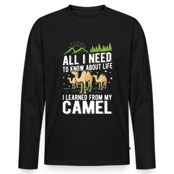 Camel Lover Egypt - Men's Premium Organic Long Sleeve Shirt - black - Front - Nico (187cm)
