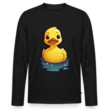 Yellow Rubber Duck Rubber Duck - Men's Premium Organic Long Sleeve Shirt - black - Front - Nico (187cm)