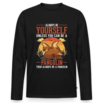 Soyez toujours vous-même Pangolin Schuppentier - T-shirt manches longues Premium bio Homme - noir - Devant - Nico (187cm)