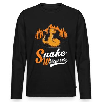 Snakes Whisperer Snake Lovers - Men's Premium Organic Long Sleeve Shirt - black - Front - Nico (187cm)