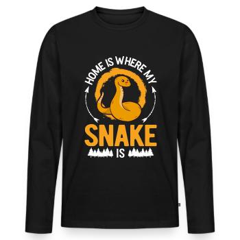 La maison, c’est là où est mon serpent - T-shirt manches longues Premium bio Homme - noir - Devant - Nico (187cm)