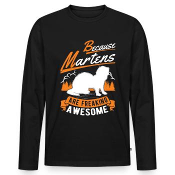 Parce que les Martens sont vraiment géniales Marder - T-shirt manches longues Premium bio Homme - noir - Devant - Nico (187cm)