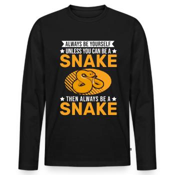 Always Be Yourself Snake Schlange - Männer Premium Bio Langarmshirt - Schwarz - Vorne - Nico (187cm)