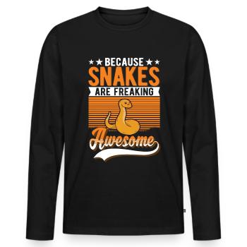 Snake Owner Snake Lover - Men's Premium Organic Long Sleeve Shirt - black - Front - Nico (187cm)