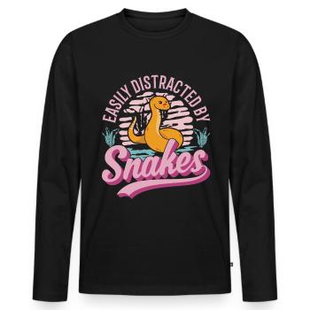 Snake Owner Corn Snake Snake - Men's Premium Organic Long Sleeve Shirt - black - Front - Nico (187cm)