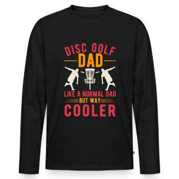 Disc Golf Père Disc Golf - T-shirt manches longues Premium bio Homme - noir - Devant - Nico (187cm)