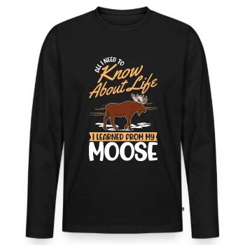 Moose Gift Moose Antlers Scandinavia - Men's Premium Organic Long Sleeve Shirt - black - Front - Nico (187cm)