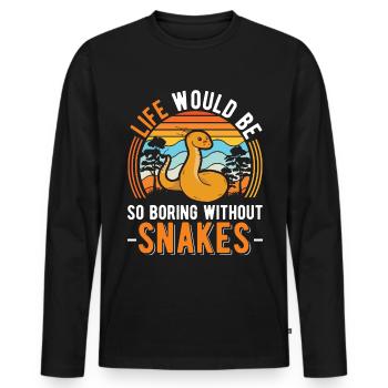 Schlangen Besitzer Schlangenliebhaber - Männer Premium Bio Langarmshirt - Schwarz - Vorne - Nico (187cm)