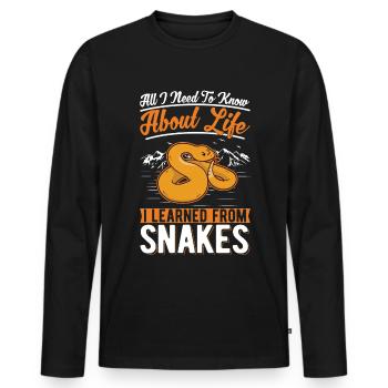 Schlangen Besitzer Schlangenliebhaber - Männer Premium Bio Langarmshirt - Schwarz - Vorne - Nico (187cm)