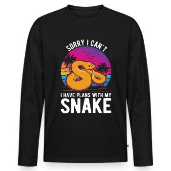 Propriétaires de serpents Amoureux des serpents - T-shirt manches longues Premium bio Homme - noir - Devant - Nico (187cm)