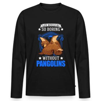 Pangolin Cadeau Pangolin - T-shirt manches longues Premium bio Homme - noir - Devant - Nico (187cm)